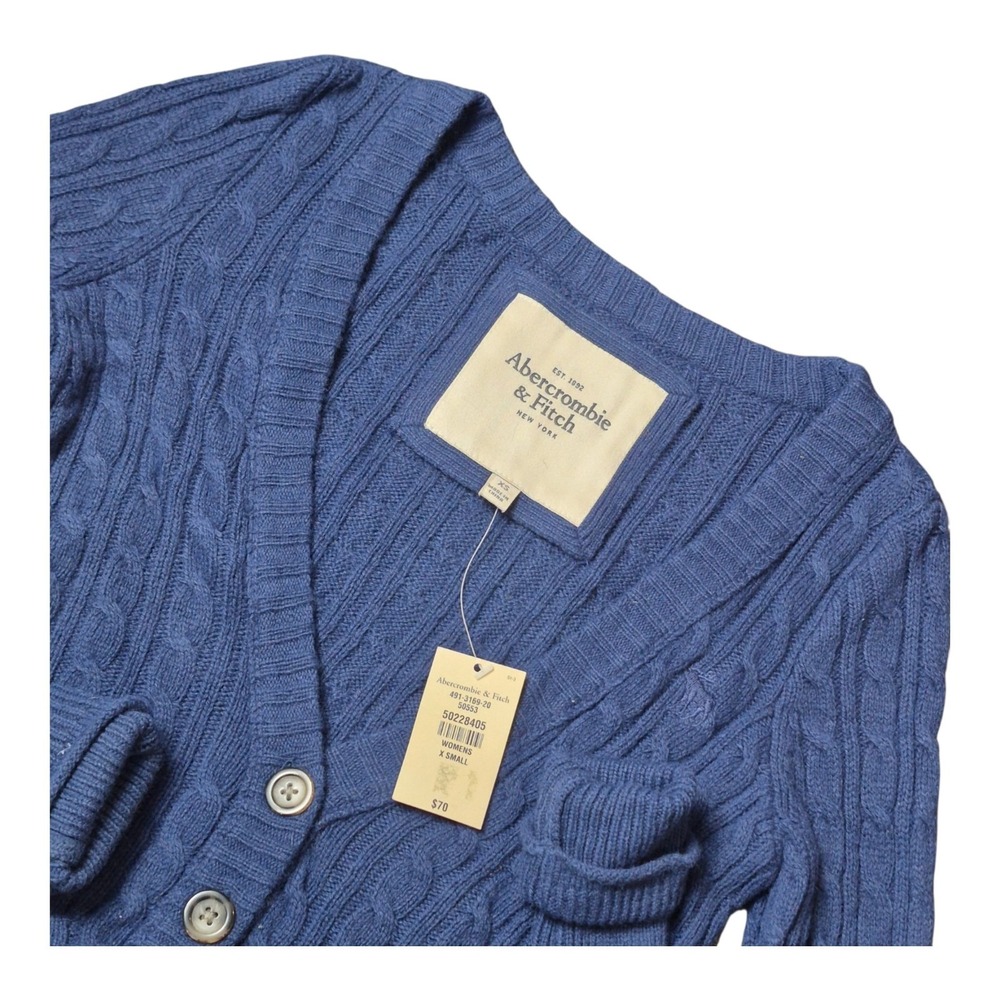 Abercrombie & Fitch Women's XS Wool Rabbit Hair Cardigan Blue Bella Swan NWT